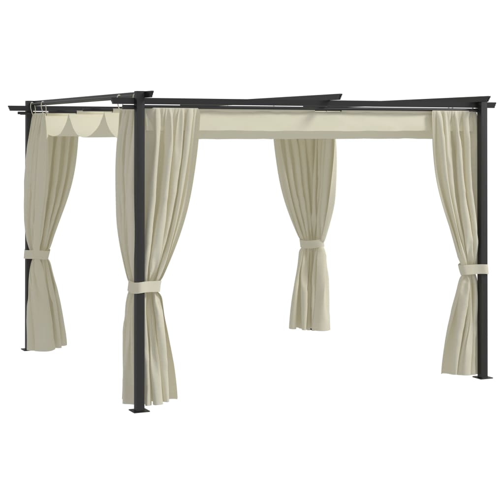 Gazebo with Curtains 3x3 m Cream Steel- Canopies & Gazebos - HomeShopIreland - Home Shop Ireland - Canopies & Gazebos - Gazebo with Curtains 3x3 m Cream Steel