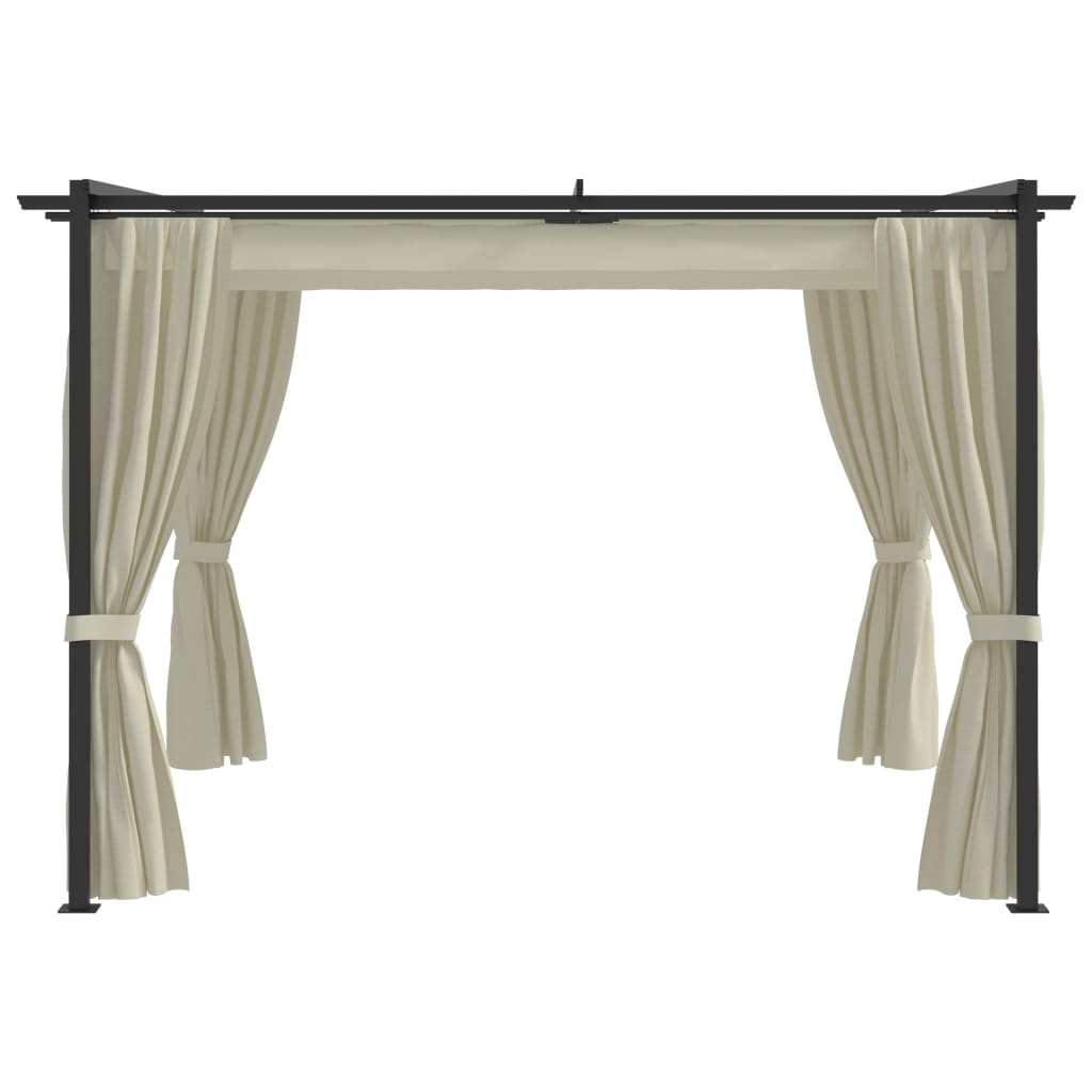Gazebo with Curtains 3x3 m Cream Steel- Canopies & Gazebos - HomeShopIreland - Home Shop Ireland - Canopies & Gazebos - Gazebo with Curtains 3x3 m Cream Steel