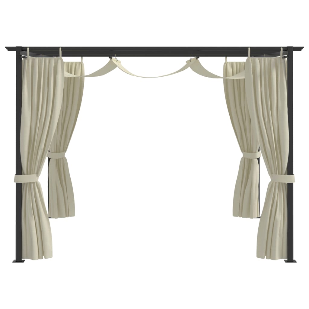 Gazebo with Curtains 3x3 m Cream Steel- Canopies & Gazebos - HomeShopIreland - Home Shop Ireland - Canopies & Gazebos - Gazebo with Curtains 3x3 m Cream Steel