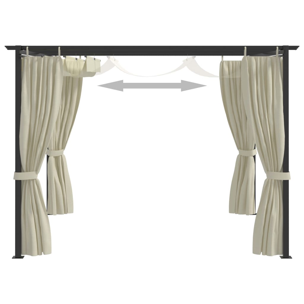 Gazebo with Curtains 3x3 m Cream Steel- Canopies & Gazebos - HomeShopIreland - Home Shop Ireland - Canopies & Gazebos - Gazebo with Curtains 3x3 m Cream Steel