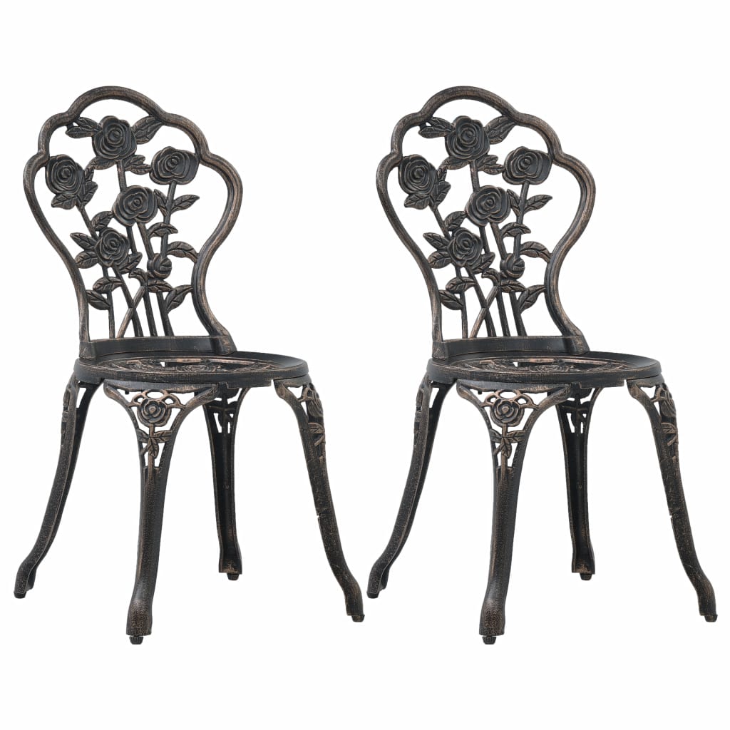 Bistro Chairs 2 pcs Bronze Cast Aluminium- Outdoor Chairs - HomeShopIreland - Home Shop Ireland - Outdoor Chairs - Bistro Chairs 2 pcs Bronze Cast Aluminium