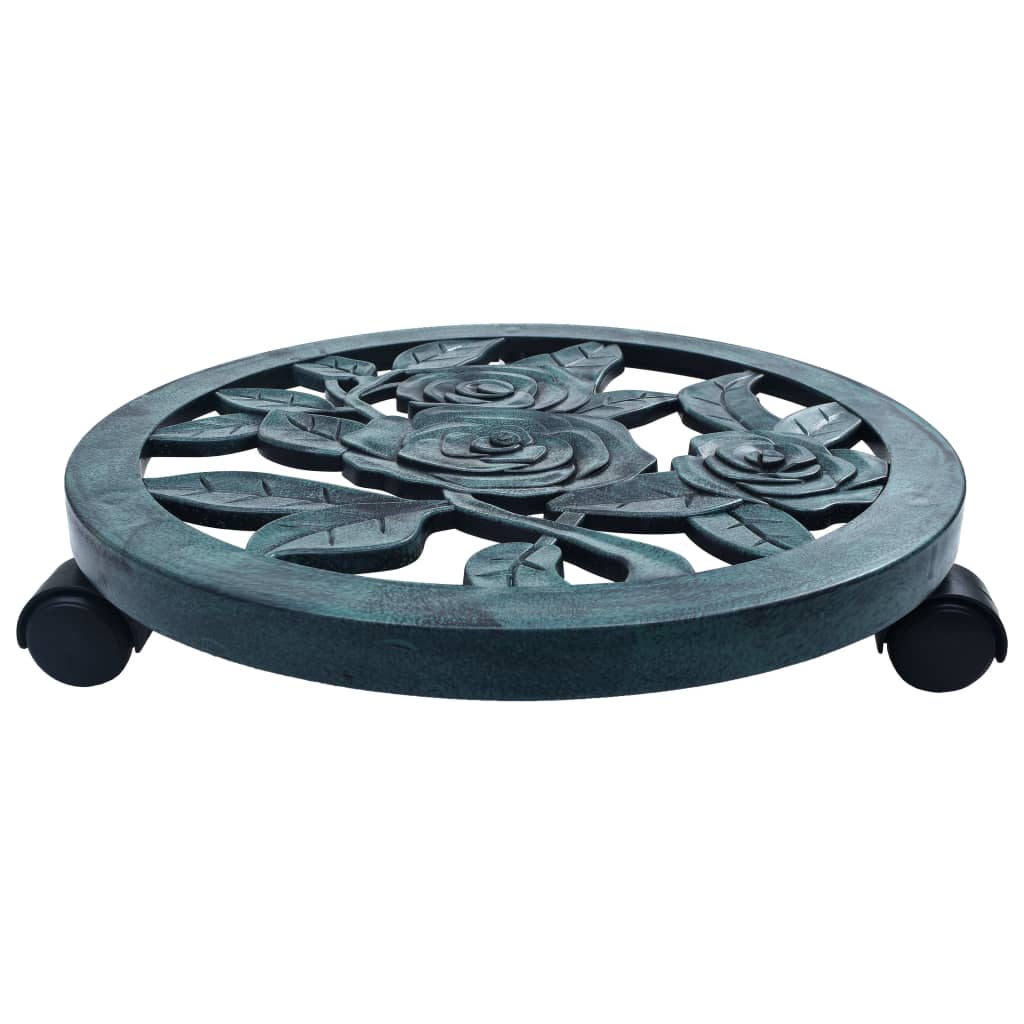 Plant Trolleys 6 pcs Green 38 cm Plastic- Plant Stands - HomeShopIreland - Home Shop Ireland - Plant Stands - Plant Trolleys 6 pcs Green 38 cm Plastic