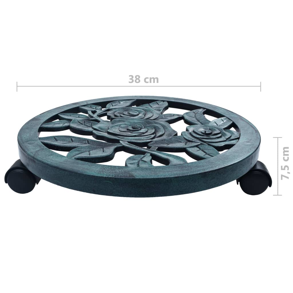 Plant Trolleys 6 pcs Green 38 cm Plastic- Plant Stands - HomeShopIreland - Home Shop Ireland - Plant Stands - Plant Trolleys 6 pcs Green 38 cm Plastic