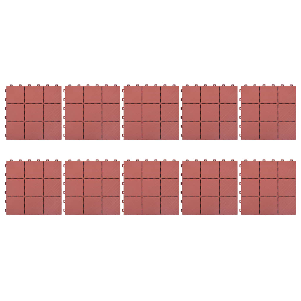 Decking Tiles 10 pcs Red 30.5x30.5 cm Plastic- Flooring & Carpet - HomeShopIreland - Home Shop Ireland - Flooring & Carpet - Decking Tiles 10 pcs Red 30.5x30.5 cm Plastic