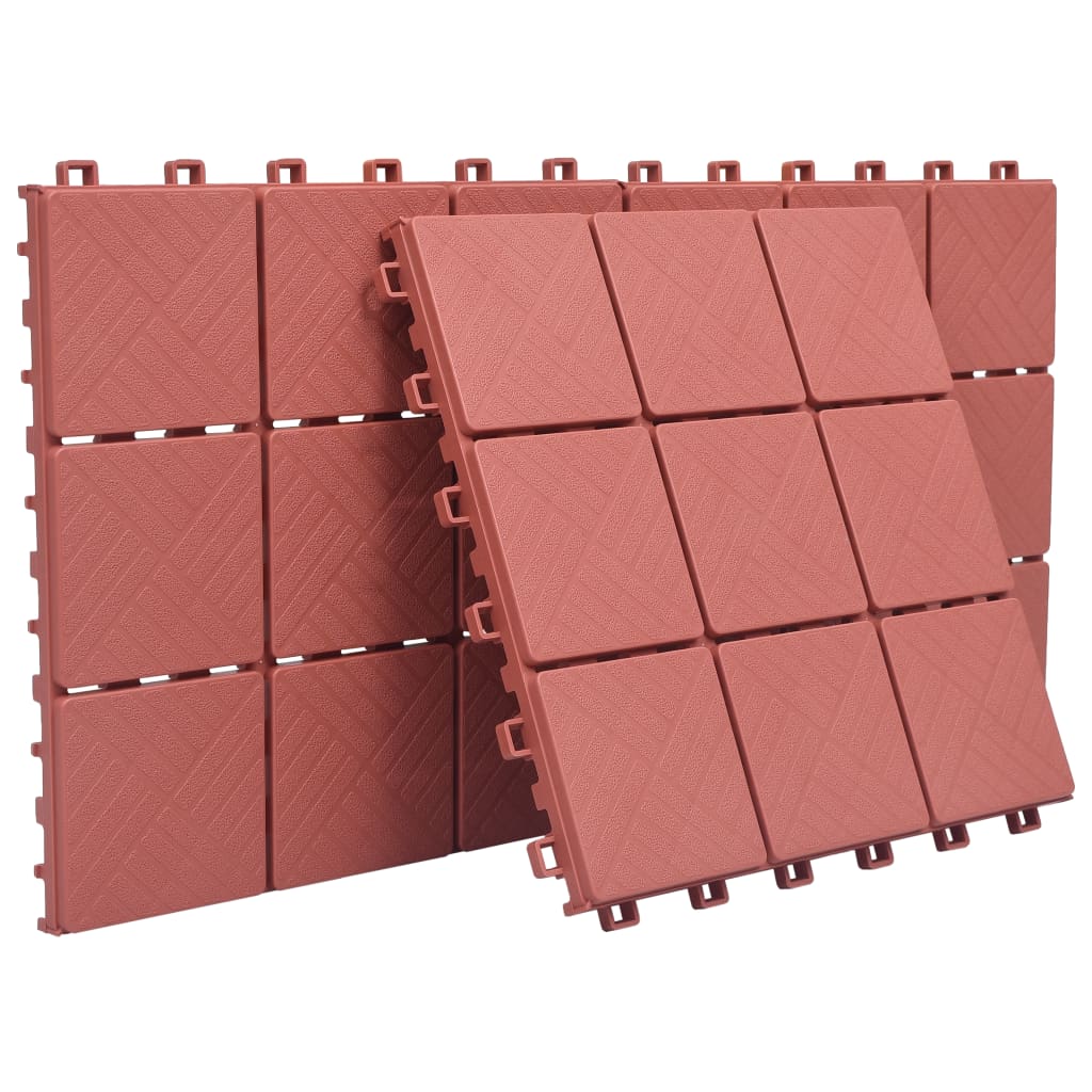 Decking Tiles 10 pcs Red 30.5x30.5 cm Plastic- Flooring & Carpet - HomeShopIreland - Home Shop Ireland - Flooring & Carpet - Decking Tiles 10 pcs Red 30.5x30.5 cm Plastic