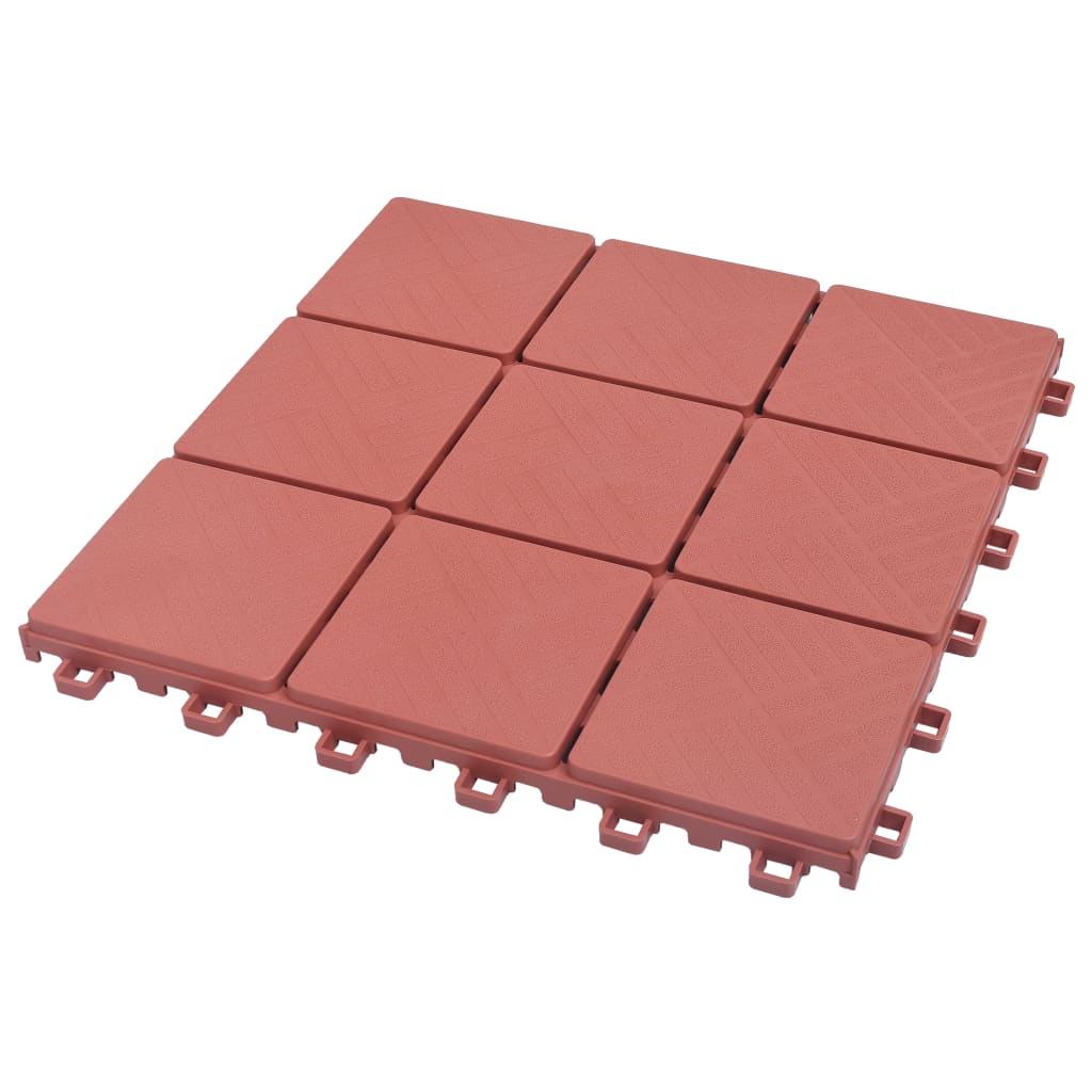 Decking Tiles 10 pcs Red 30.5x30.5 cm Plastic- Flooring & Carpet - HomeShopIreland - Home Shop Ireland - Flooring & Carpet - Decking Tiles 10 pcs Red 30.5x30.5 cm Plastic
