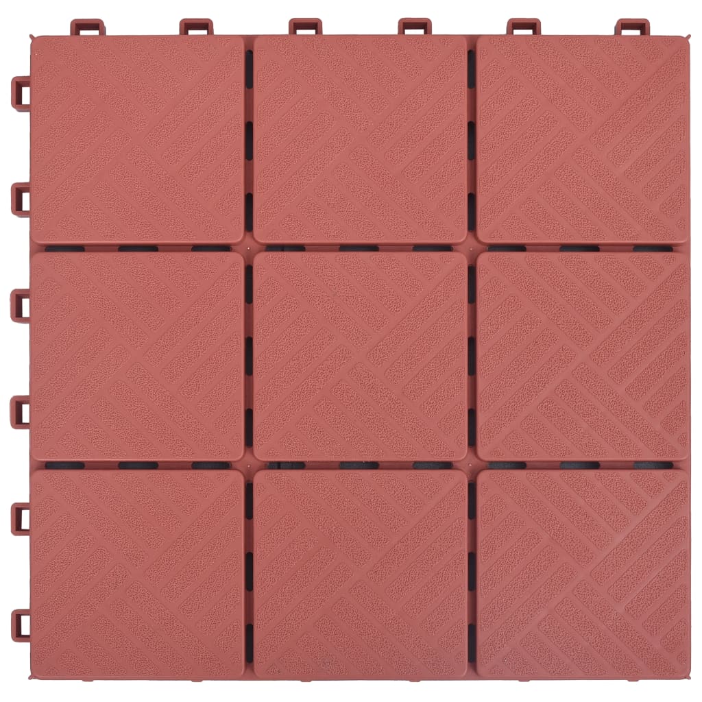 Decking Tiles 10 pcs Red 30.5x30.5 cm Plastic- Flooring & Carpet - HomeShopIreland - Home Shop Ireland - Flooring & Carpet - Decking Tiles 10 pcs Red 30.5x30.5 cm Plastic