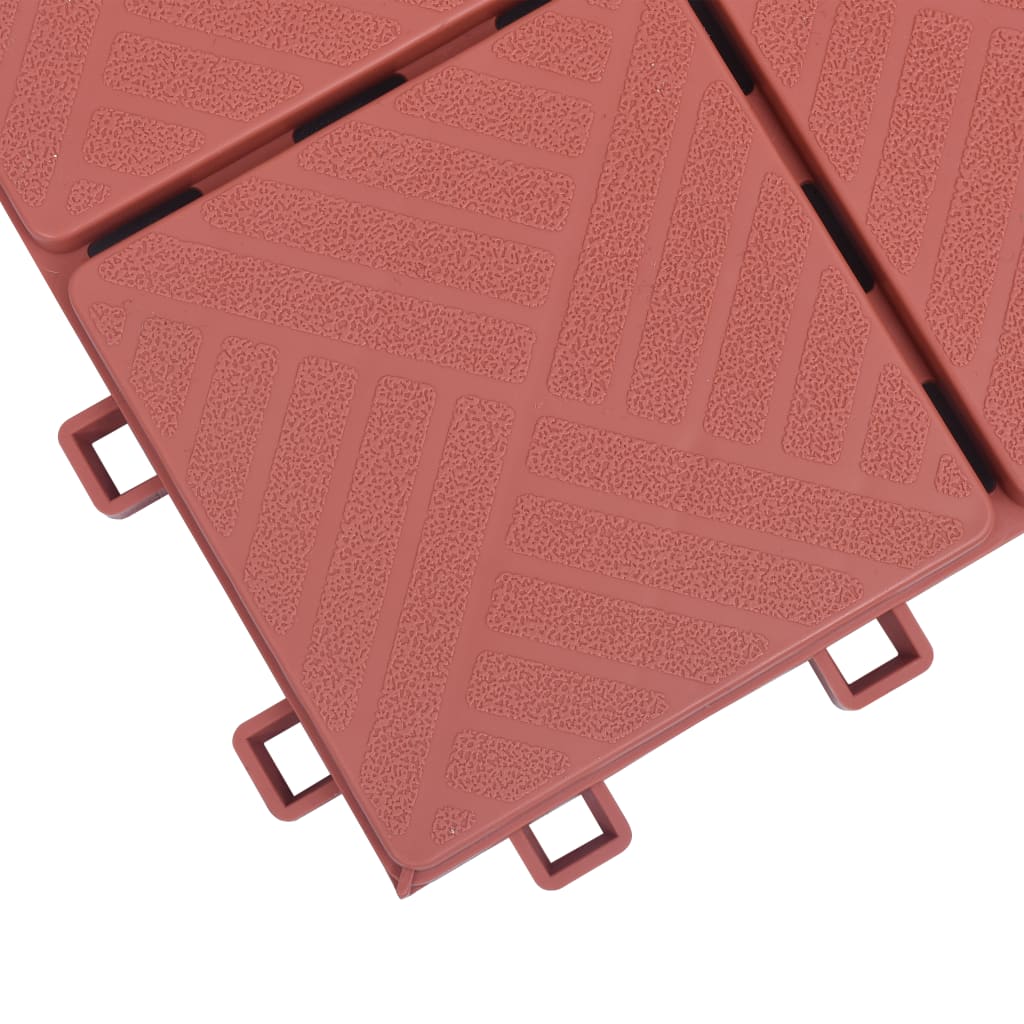 Decking Tiles 10 pcs Red 30.5x30.5 cm Plastic- Flooring & Carpet - HomeShopIreland - Home Shop Ireland - Flooring & Carpet - Decking Tiles 10 pcs Red 30.5x30.5 cm Plastic