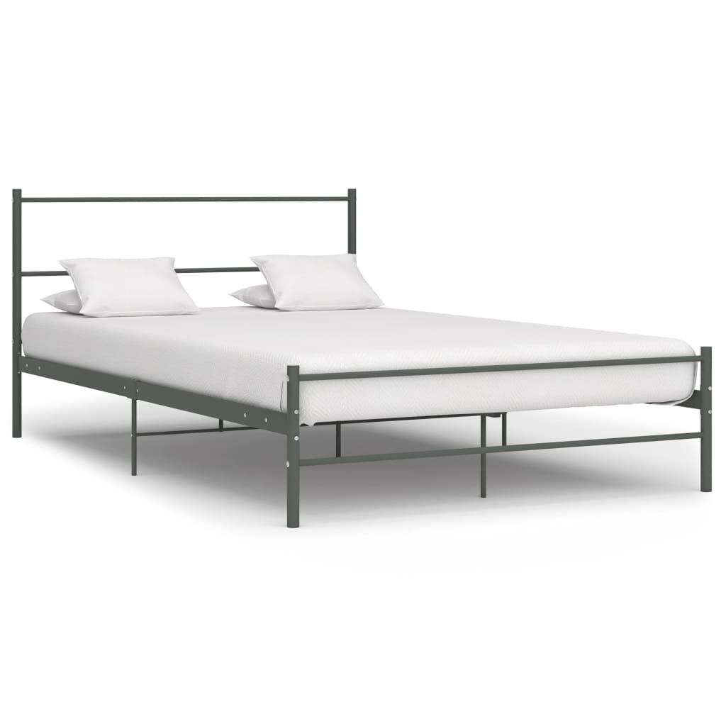 Bed Frame Grey Metal 120x200 cm- Beds & Bed Frames - HomeShopIreland - Home Shop Ireland - Beds & Bed Frames - Bed Frame Grey Metal 120x200 cm