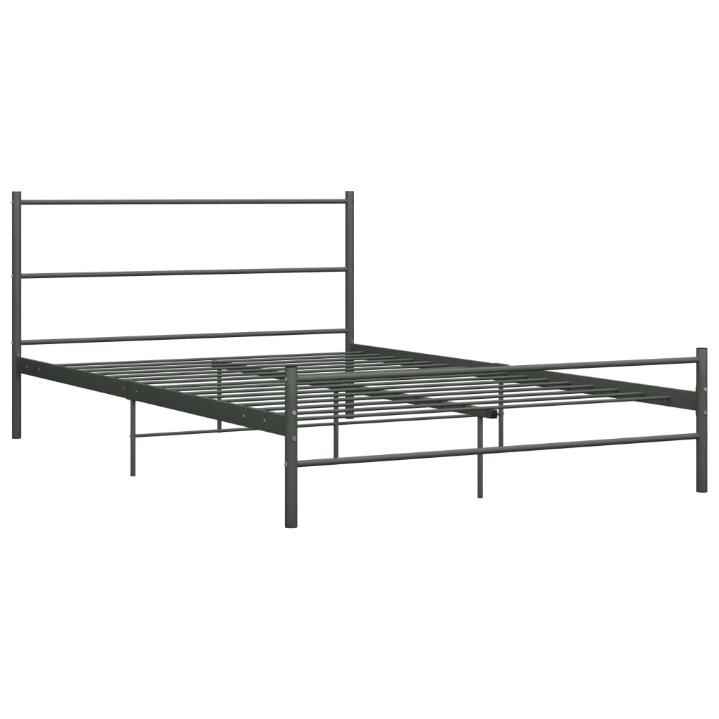 Bed Frame Grey Metal 120x200 cm- Beds & Bed Frames - HomeShopIreland - Home Shop Ireland - Beds & Bed Frames - Bed Frame Grey Metal 120x200 cm