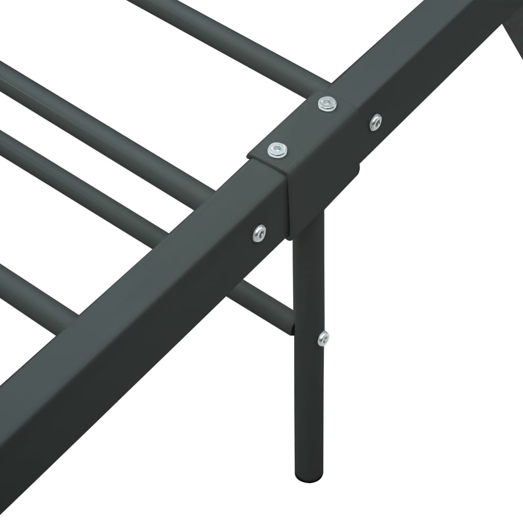 Bed Frame Grey Metal 120x200 cm- Beds & Bed Frames - HomeShopIreland - Home Shop Ireland - Beds & Bed Frames - Bed Frame Grey Metal 120x200 cm