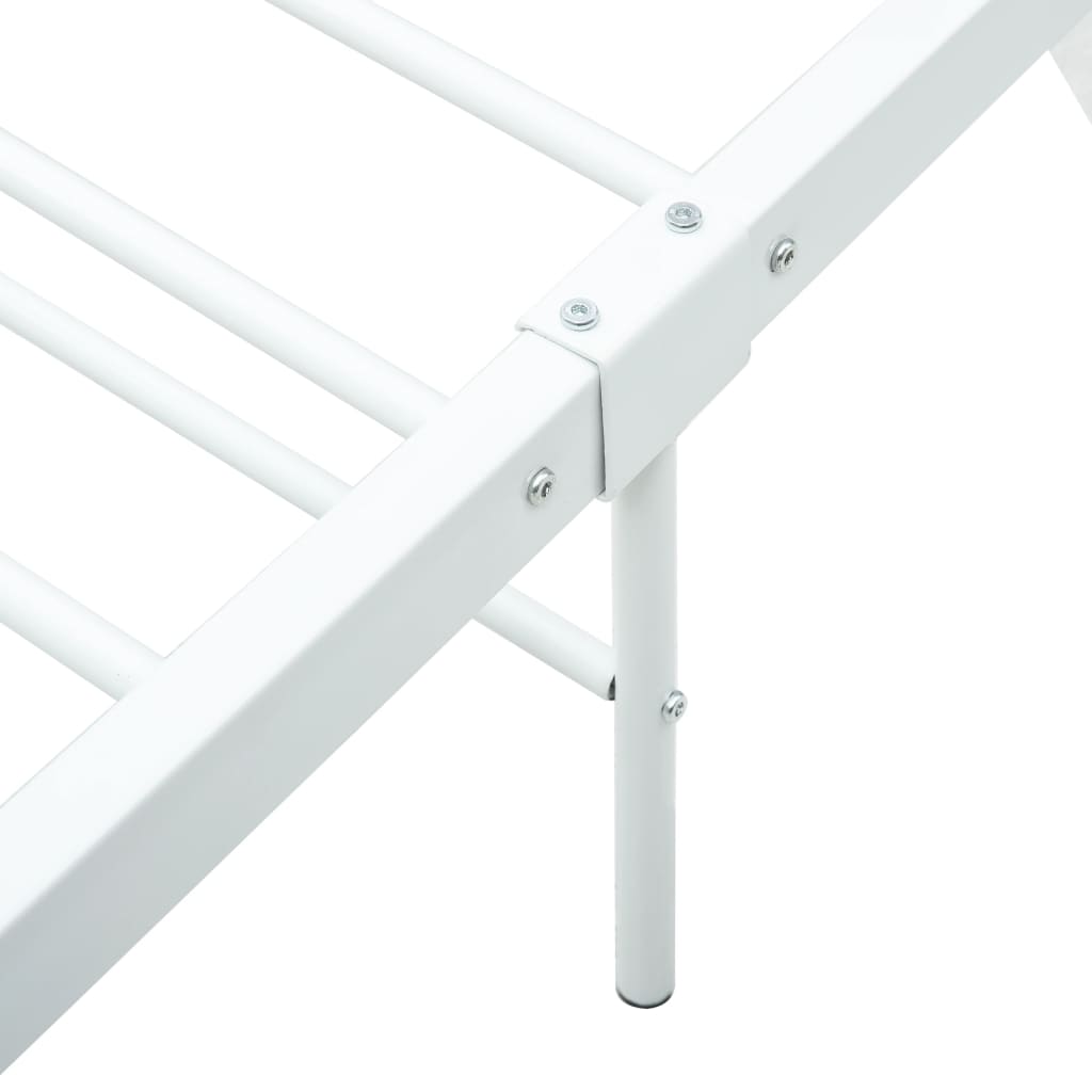 Bed Frame White Metal 90x200 cm- Beds & Bed Frames - HomeShopIreland - Home Shop Ireland - Beds & Bed Frames - Bed Frame White Metal 90x200 cm