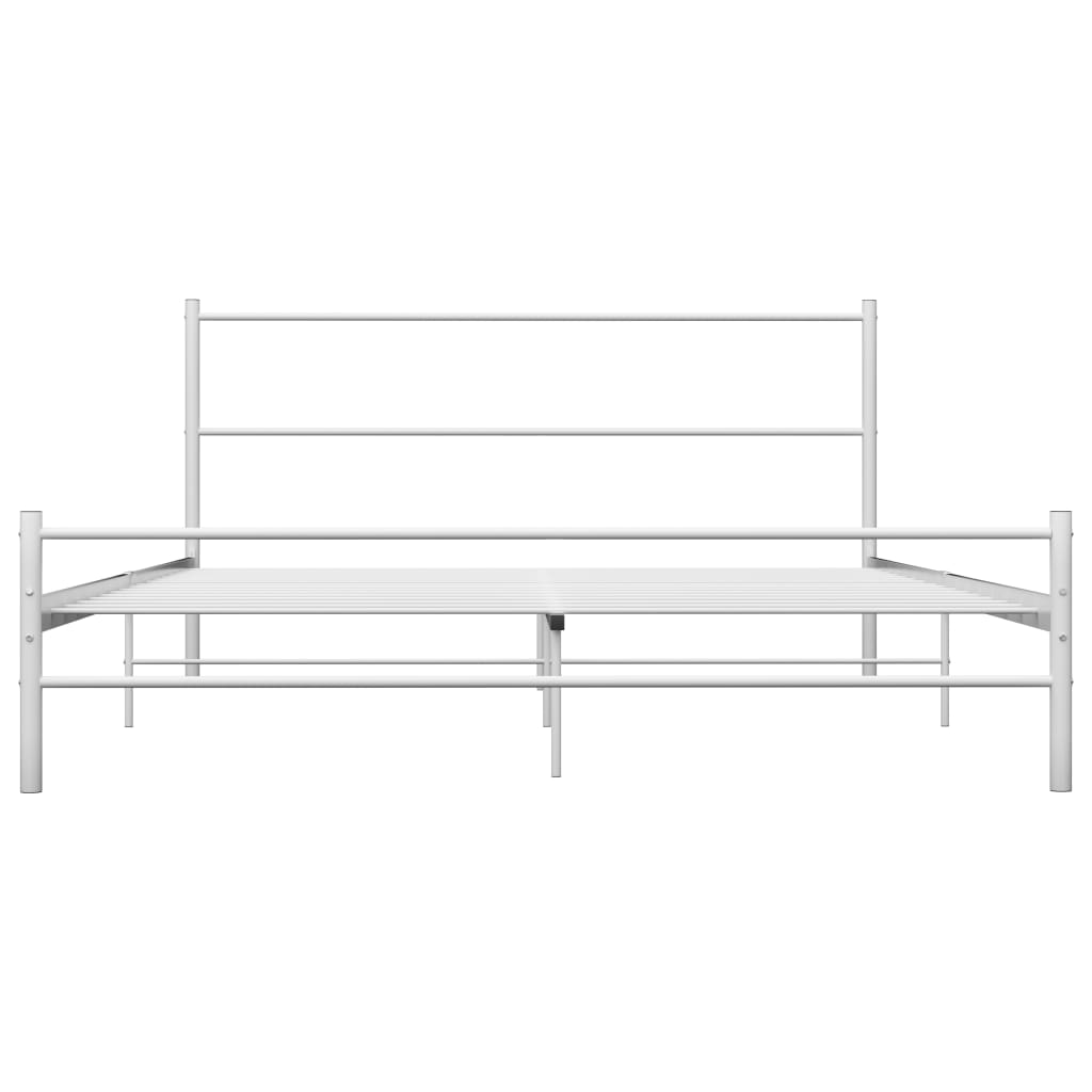 Bed Frame White Metal 140x200 cm- Beds & Bed Frames - HomeShopIreland - Home Shop Ireland - Beds & Bed Frames - Bed Frame White Metal 140x200 cm