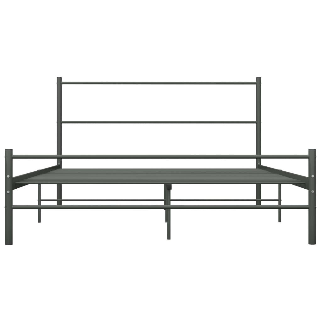 Bed Frame Grey Metal 160x200 cm- Beds & Bed Frames - HomeShopIreland - Home Shop Ireland - Beds & Bed Frames - Bed Frame Grey Metal 160x200 cm
