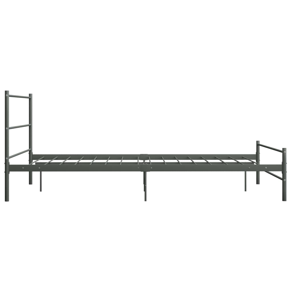 Bed Frame Grey Metal 160x200 cm- Beds & Bed Frames - HomeShopIreland - Home Shop Ireland - Beds & Bed Frames - Bed Frame Grey Metal 160x200 cm