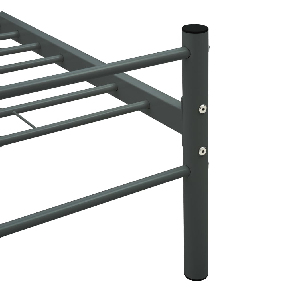 Bed Frame Grey Metal 160x200 cm- Beds & Bed Frames - HomeShopIreland - Home Shop Ireland - Beds & Bed Frames - Bed Frame Grey Metal 160x200 cm