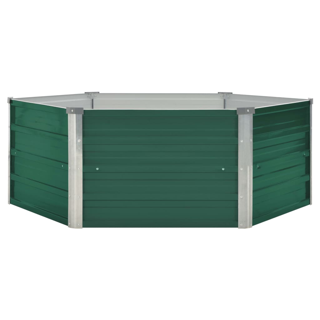 Raised Garden Bed 129x129x46 cm Galvanised Steel Green- Pots & Planters - HomeShopIreland - Home Shop Ireland - Pots & Planters - Raised Garden Bed 129x129x46 cm Galvanised Steel Green