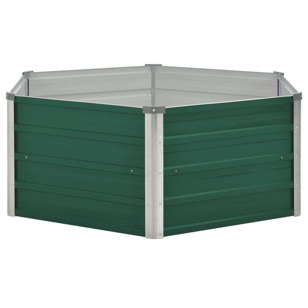 Raised Garden Bed 129x129x46 cm Galvanised Steel Green- Pots & Planters - HomeShopIreland - Home Shop Ireland - Pots & Planters - Raised Garden Bed 129x129x46 cm Galvanised Steel Green
