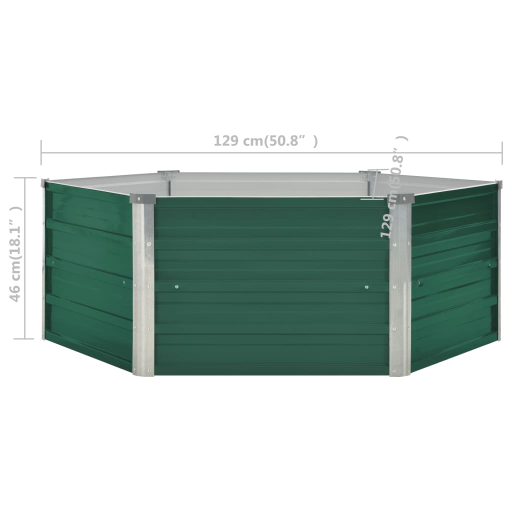 Raised Garden Bed 129x129x46 cm Galvanised Steel Green- Pots & Planters - HomeShopIreland - Home Shop Ireland - Pots & Planters - Raised Garden Bed 129x129x46 cm Galvanised Steel Green
