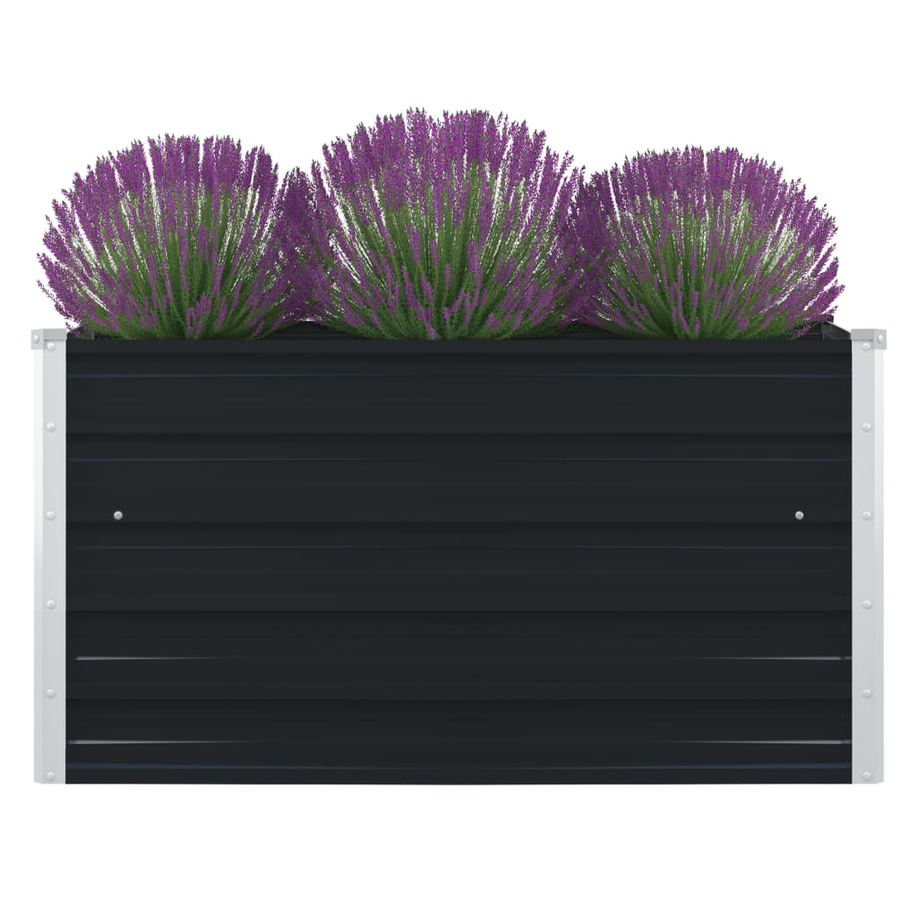 Raised Garden Bed 100x100x45 cm Galvanised Steel Anthracite- Pots & Planters - HomeShopIreland - Home Shop Ireland - Pots & Planters - Raised Garden Bed 100x100x45 cm Galvanised Steel Anthracite
