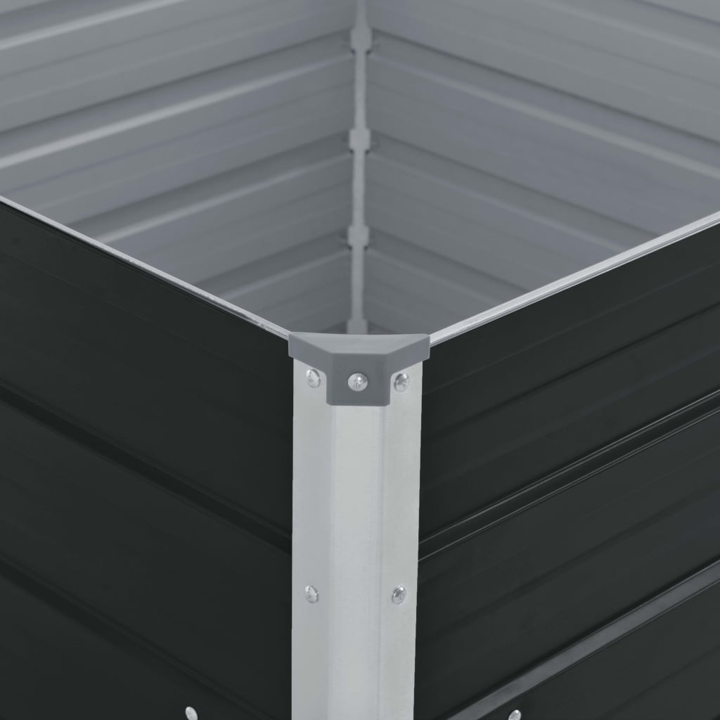 Raised Garden Bed 100x100x45 cm Galvanised Steel Anthracite- Pots & Planters - HomeShopIreland - Home Shop Ireland - Pots & Planters - Raised Garden Bed 100x100x45 cm Galvanised Steel Anthracite