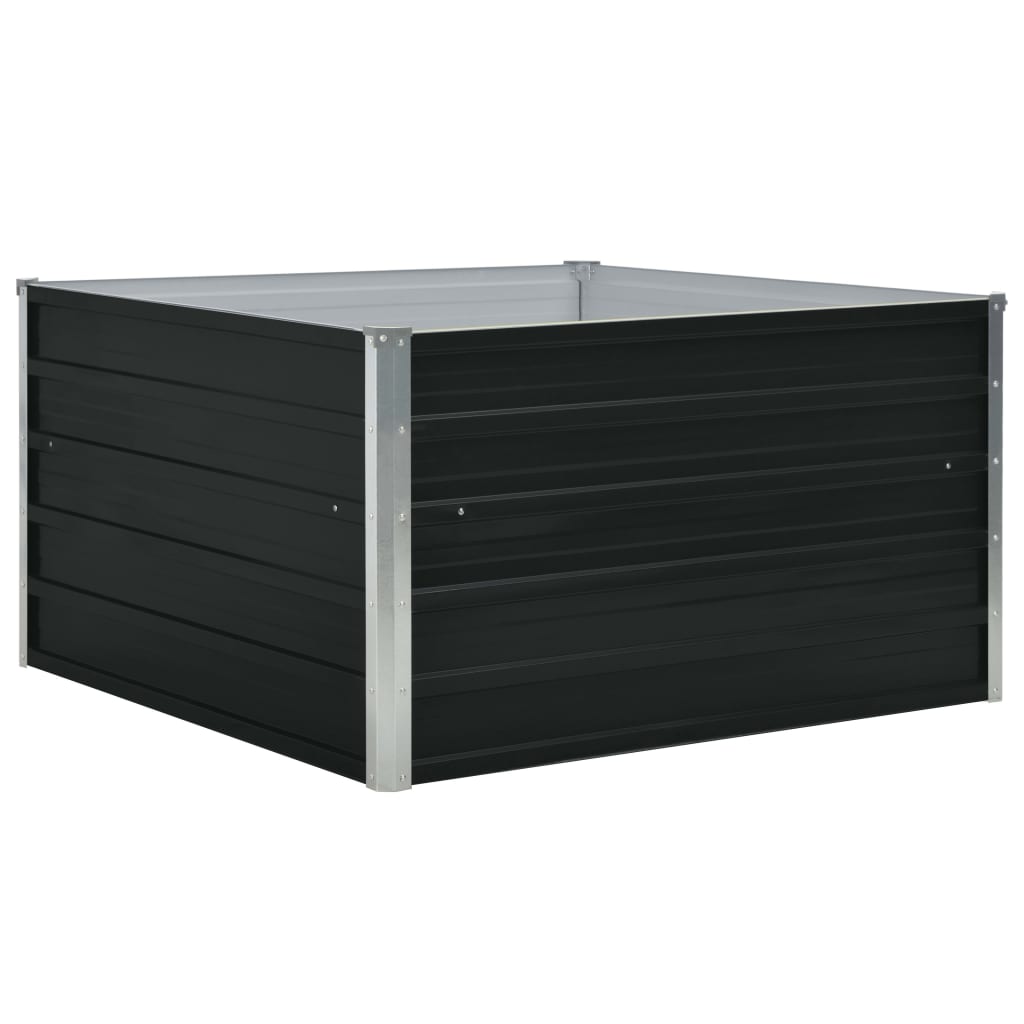 Raised Garden Bed 100x100x45 cm Galvanised Steel Anthracite- Pots & Planters - HomeShopIreland - Home Shop Ireland - Pots & Planters - Raised Garden Bed 100x100x45 cm Galvanised Steel Anthracite