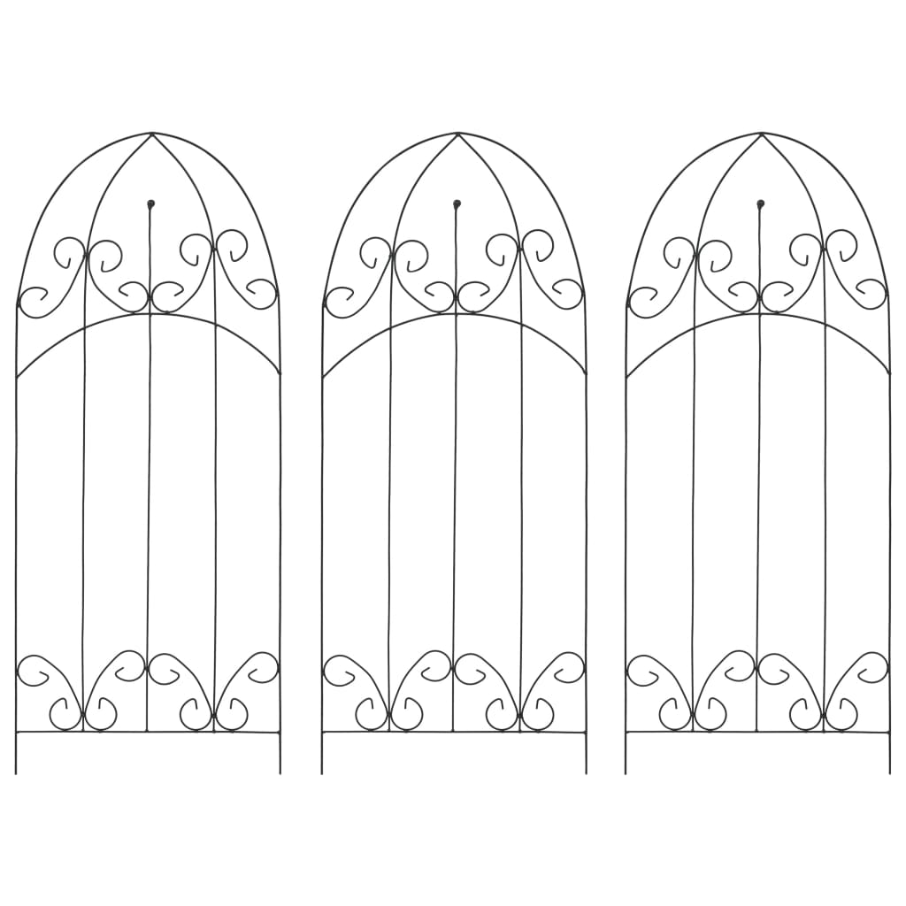 Plant Climbing Racks 3 pcs Black 40x100 cm Iron- Plant Stands - HomeShopIreland - Home Shop Ireland - Plant Stands - Plant Climbing Racks 3 pcs Black 40x100 cm Iron