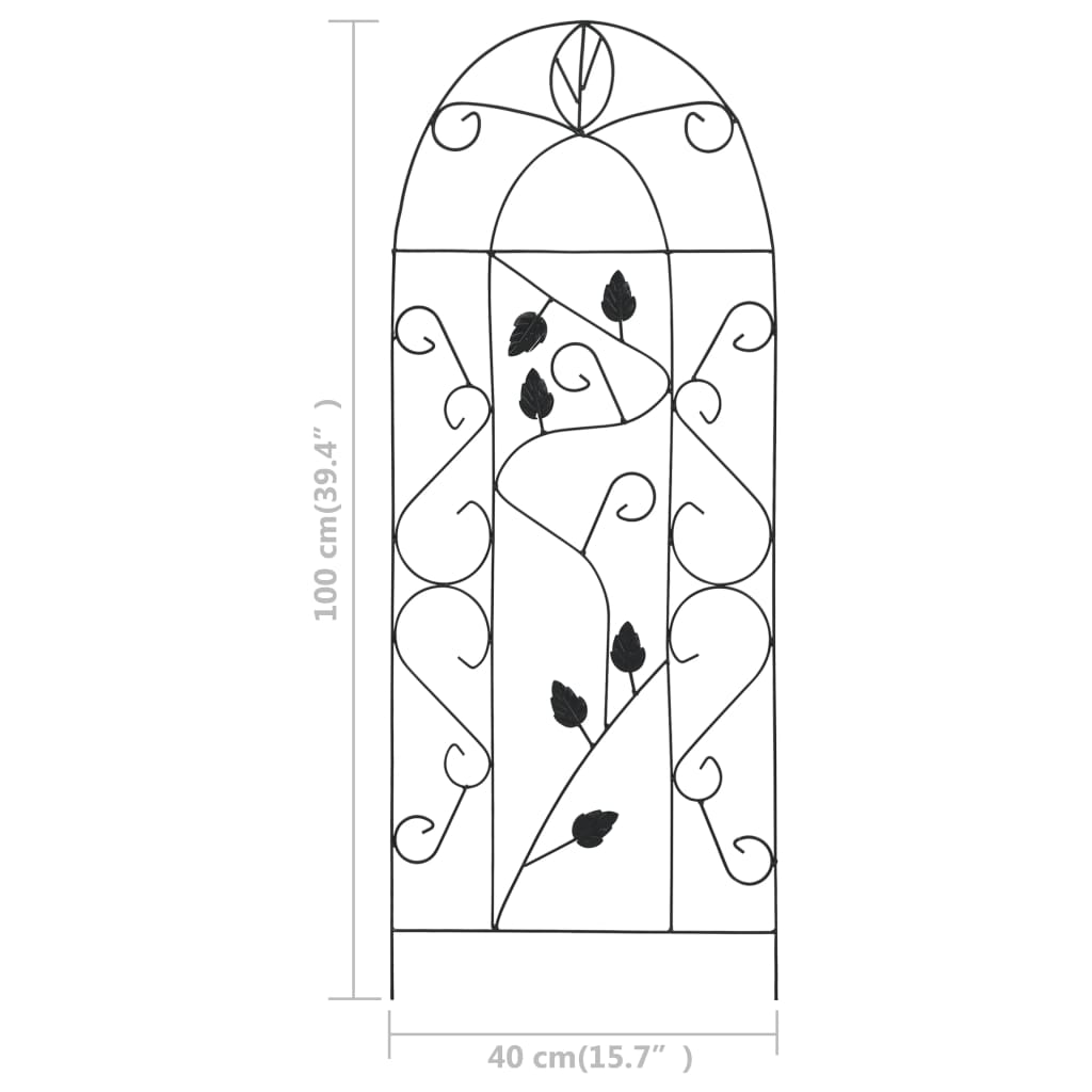Plant Climbing Racks 3 pcs Black 40x100 cm Iron- Plant Stands - HomeShopIreland - Home Shop Ireland - Plant Stands - Plant Climbing Racks 3 pcs Black 40x100 cm Iron