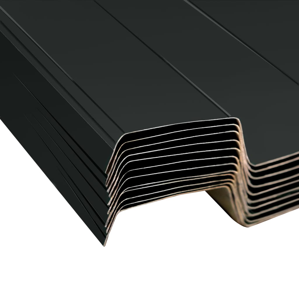 Roof Panels 12 pcs Galvanised Steel Anthracite- Roofing - HomeShopIreland - Home Shop Ireland - Roofing - Roof Panels 12 pcs Galvanised Steel Anthracite