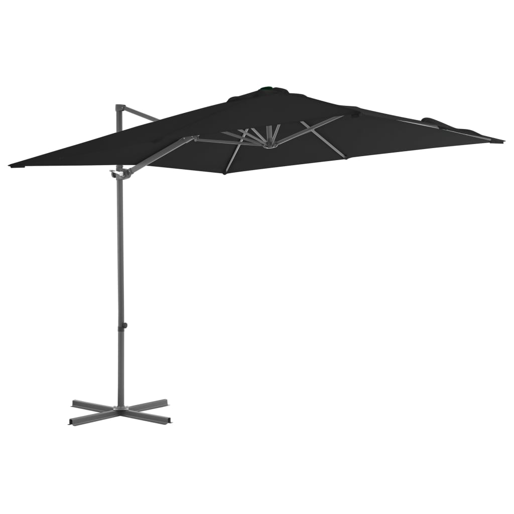 Cantilever Umbrella with Steel Pole Black 250x250 cm- Outdoor Umbrellas & Sunshades - HomeShopIreland - Home Shop Ireland - Outdoor Umbrellas & Sunshades - Cantilever Umbrella with Steel Pole Black 250x250 cm