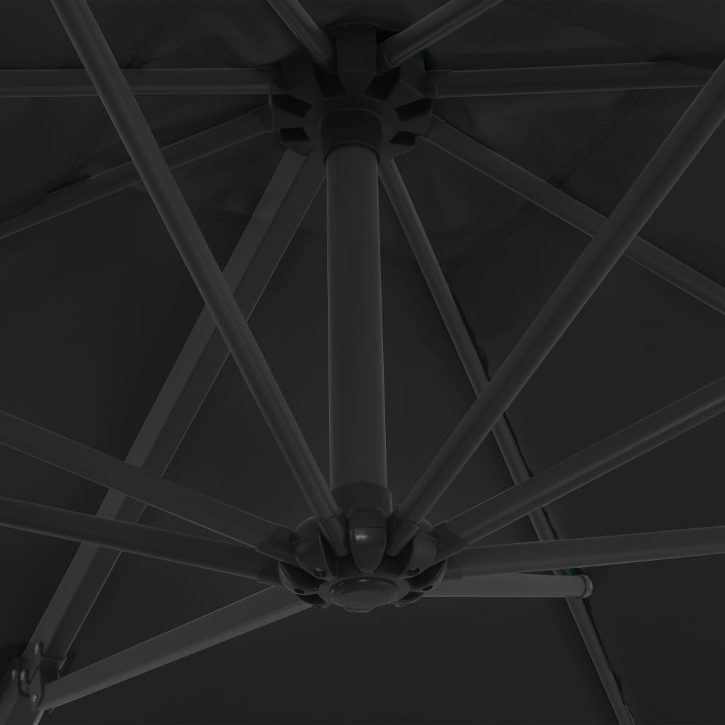Cantilever Umbrella with Steel Pole Black 250x250 cm- Outdoor Umbrellas & Sunshades - HomeShopIreland - Home Shop Ireland - Outdoor Umbrellas & Sunshades - Cantilever Umbrella with Steel Pole Black 250x250 cm
