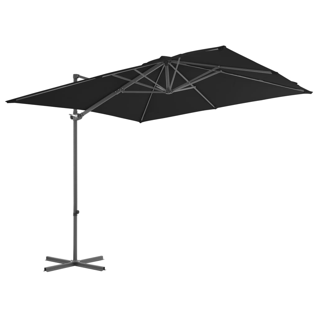 Cantilever Umbrella with Steel Pole Black 250x250 cm- Outdoor Umbrellas & Sunshades - HomeShopIreland - Home Shop Ireland - Outdoor Umbrellas & Sunshades - Cantilever Umbrella with Steel Pole Black 250x250 cm
