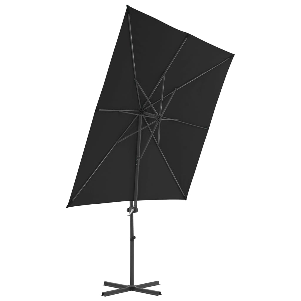 Cantilever Umbrella with Steel Pole Black 250x250 cm- Outdoor Umbrellas & Sunshades - HomeShopIreland - Home Shop Ireland - Outdoor Umbrellas & Sunshades - Cantilever Umbrella with Steel Pole Black 250x250 cm