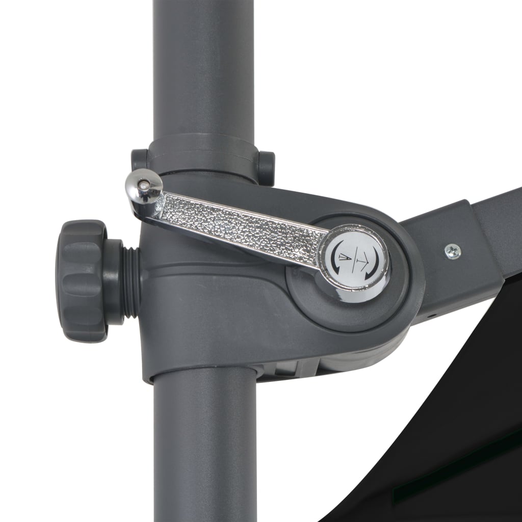Cantilever Umbrella with Steel Pole Black 250x250 cm- Outdoor Umbrellas & Sunshades - HomeShopIreland - Home Shop Ireland - Outdoor Umbrellas & Sunshades - Cantilever Umbrella with Steel Pole Black 250x250 cm