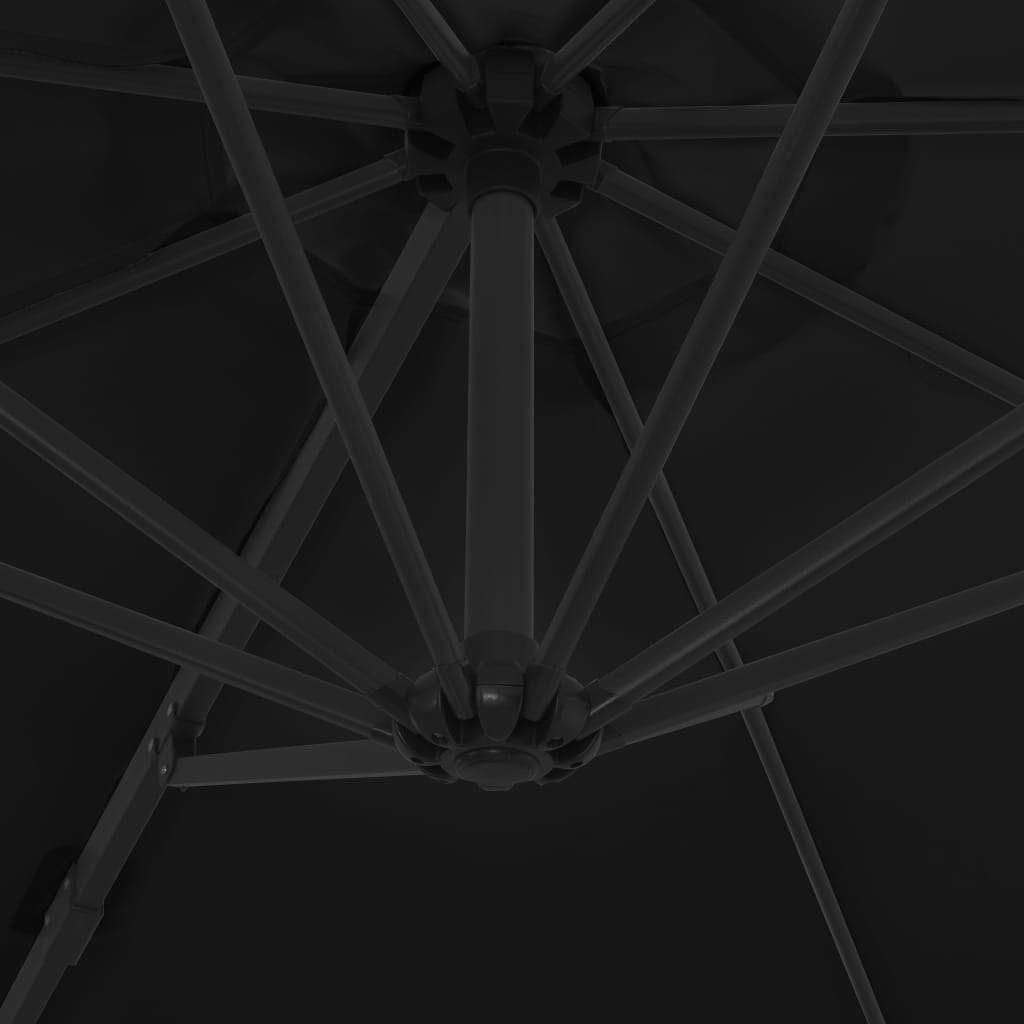 Cantilever Umbrella with Steel Pole Black 300 cm- Outdoor Umbrellas & Sunshades - HomeShopIreland - Home Shop Ireland - Outdoor Umbrellas & Sunshades - Cantilever Umbrella with Steel Pole Black 300 cm