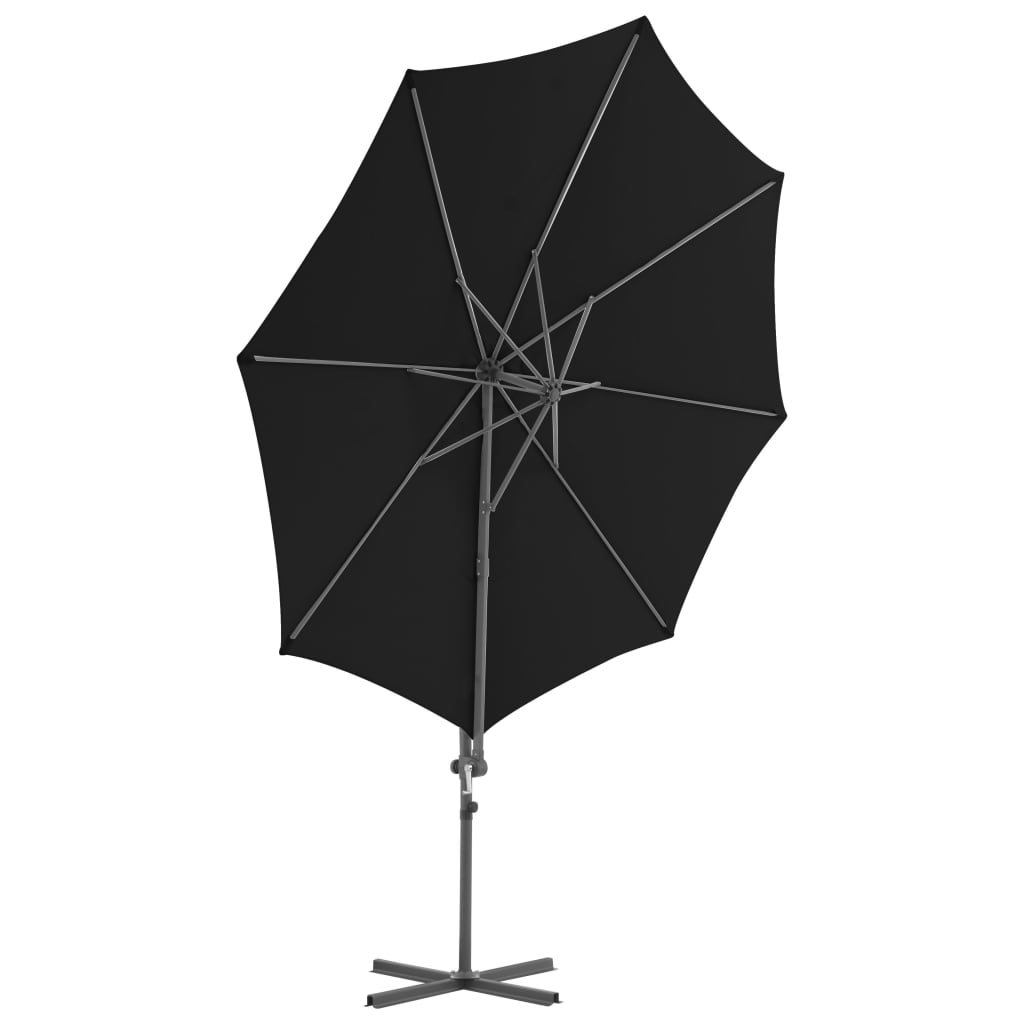 Cantilever Umbrella with Steel Pole Black 300 cm- Outdoor Umbrellas & Sunshades - HomeShopIreland - Home Shop Ireland - Outdoor Umbrellas & Sunshades - Cantilever Umbrella with Steel Pole Black 300 cm