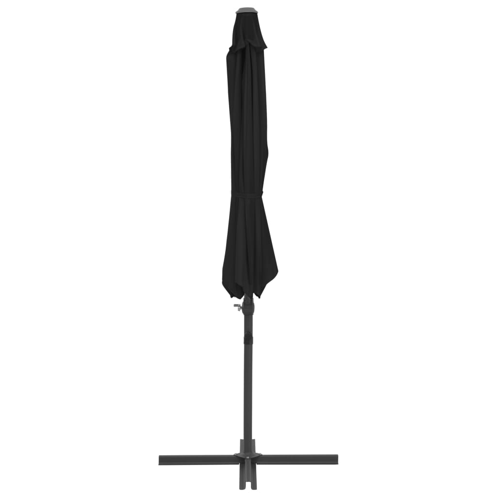 Cantilever Umbrella with Steel Pole Black 300 cm- Outdoor Umbrellas & Sunshades - HomeShopIreland - Home Shop Ireland - Outdoor Umbrellas & Sunshades - Cantilever Umbrella with Steel Pole Black 300 cm