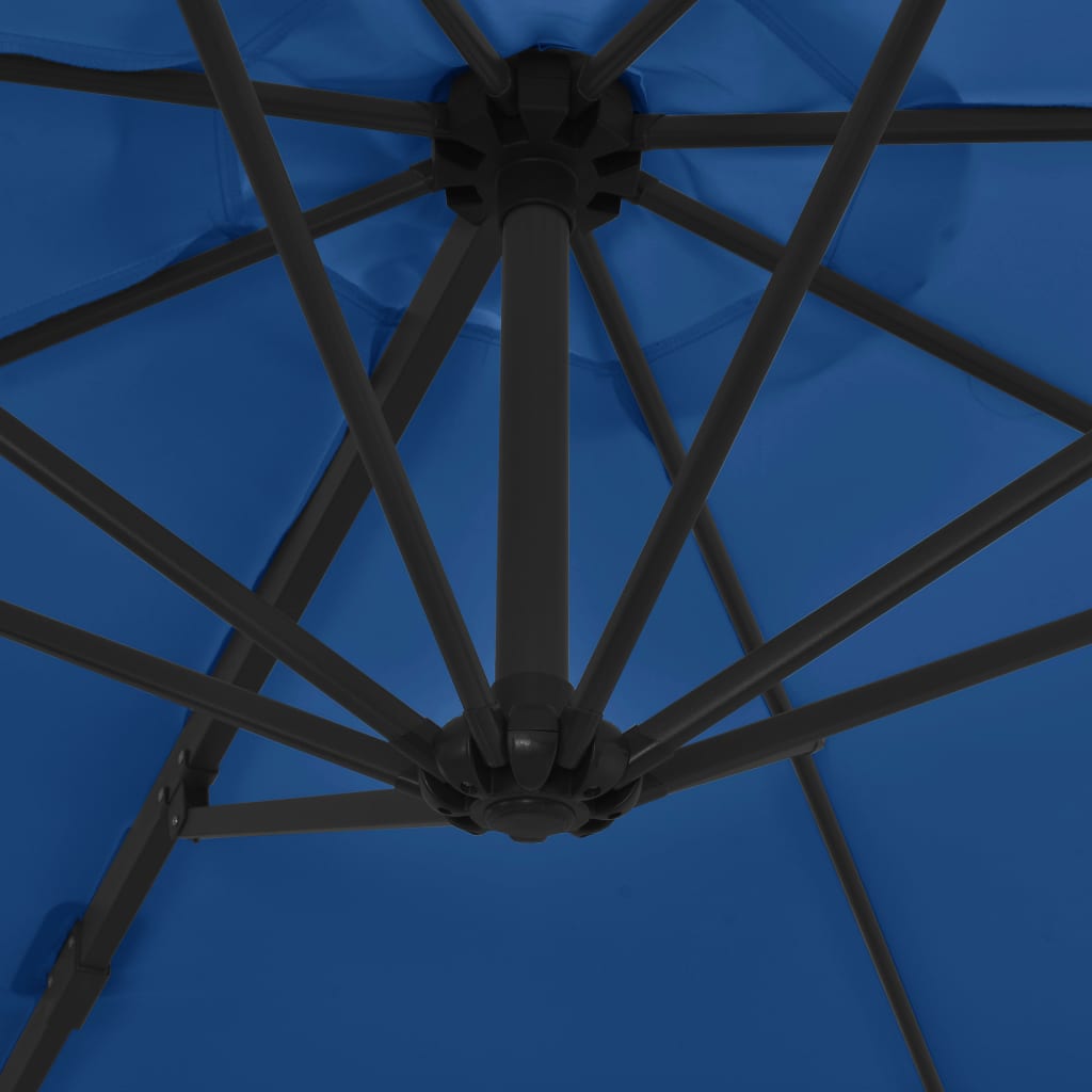 Cantilever Umbrella with Steel Pole Azure Blue 300 cm- Outdoor Umbrellas & Sunshades - HomeShopIreland - Home Shop Ireland - Outdoor Umbrellas & Sunshades - Cantilever Umbrella with Steel Pole Azure Blue 300 cm