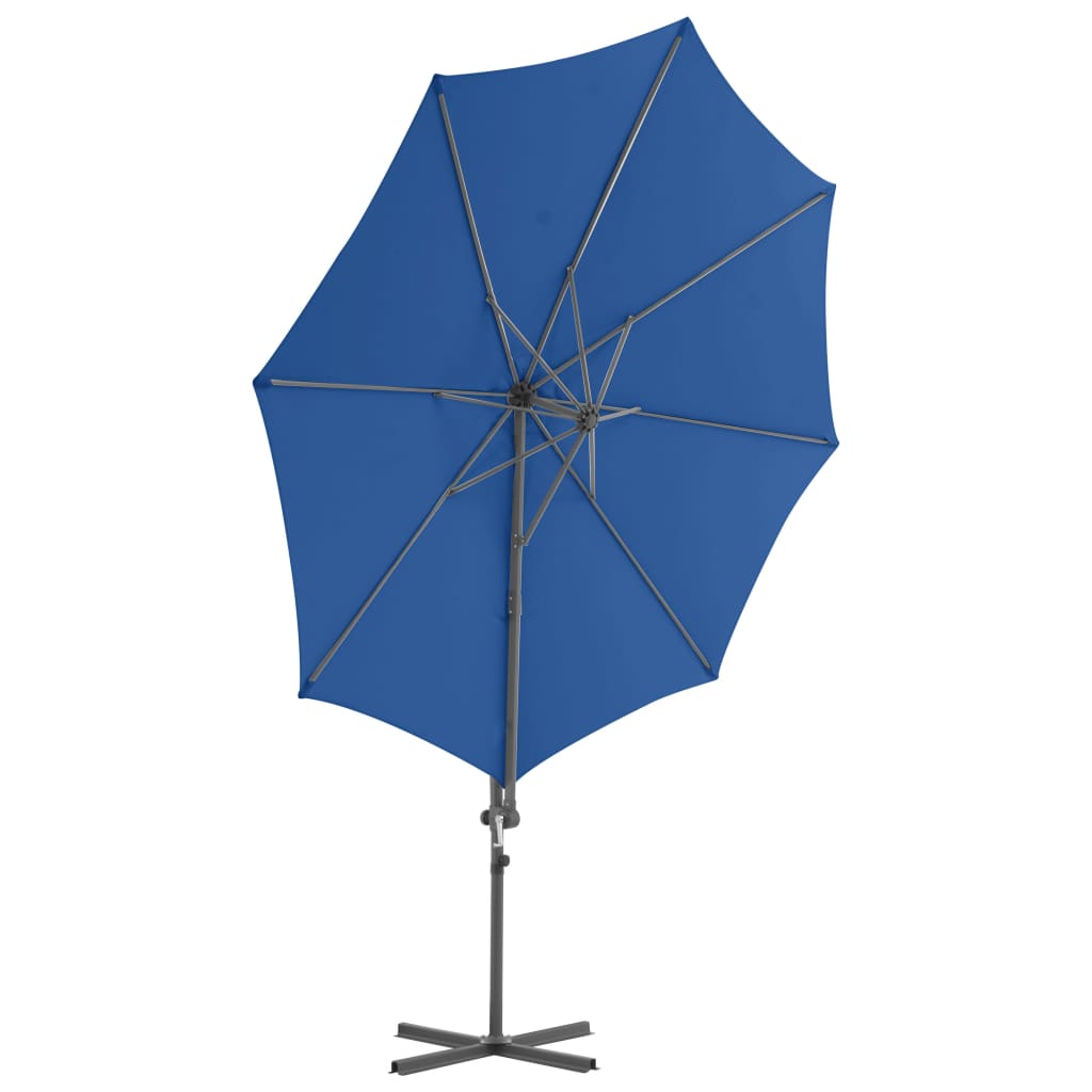 Cantilever Umbrella with Steel Pole Azure Blue 300 cm- Outdoor Umbrellas & Sunshades - HomeShopIreland - Home Shop Ireland - Outdoor Umbrellas & Sunshades - Cantilever Umbrella with Steel Pole Azure Blue 300 cm