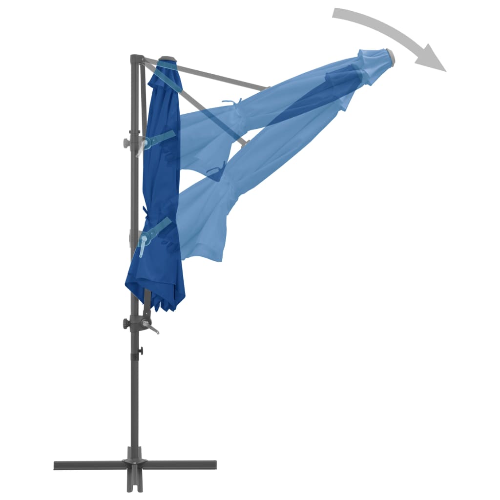 Cantilever Umbrella with Steel Pole Azure Blue 300 cm- Outdoor Umbrellas & Sunshades - HomeShopIreland - Home Shop Ireland - Outdoor Umbrellas & Sunshades - Cantilever Umbrella with Steel Pole Azure Blue 300 cm