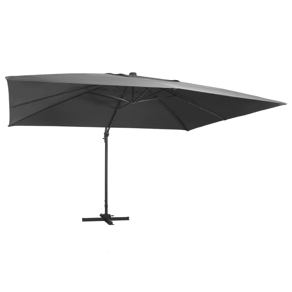 Cantilever Umbrella with LED Lights and Aluminium Pole 400x300 cm Anthracite- Outdoor Umbrellas & Sunshades - HomeShopIreland - Home Shop Ireland - Outdoor Umbrellas & Sunshades - Cantilever Umbrella with LED Lights and Aluminium Pole 400x300 cm Anthracite