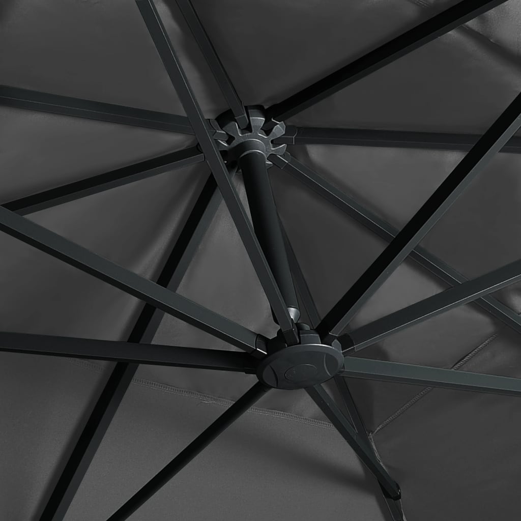 Cantilever Umbrella with LED Lights and Aluminium Pole 400x300 cm Anthracite- Outdoor Umbrellas & Sunshades - HomeShopIreland - Home Shop Ireland - Outdoor Umbrellas & Sunshades - Cantilever Umbrella with LED Lights and Aluminium Pole 400x300 cm Anthracite