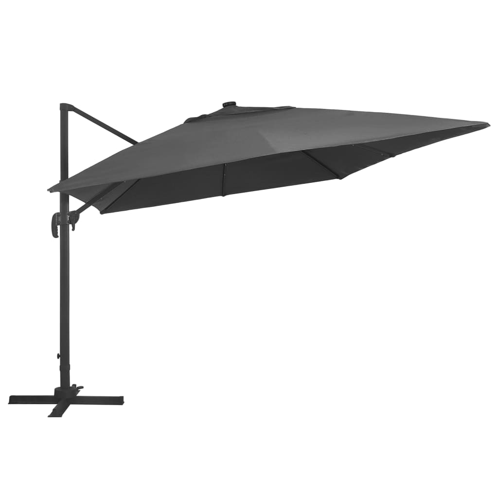 Cantilever Umbrella with LED Lights and Aluminium Pole 400x300 cm Anthracite- Outdoor Umbrellas & Sunshades - HomeShopIreland - Home Shop Ireland - Outdoor Umbrellas & Sunshades - Cantilever Umbrella with LED Lights and Aluminium Pole 400x300 cm Anthracite