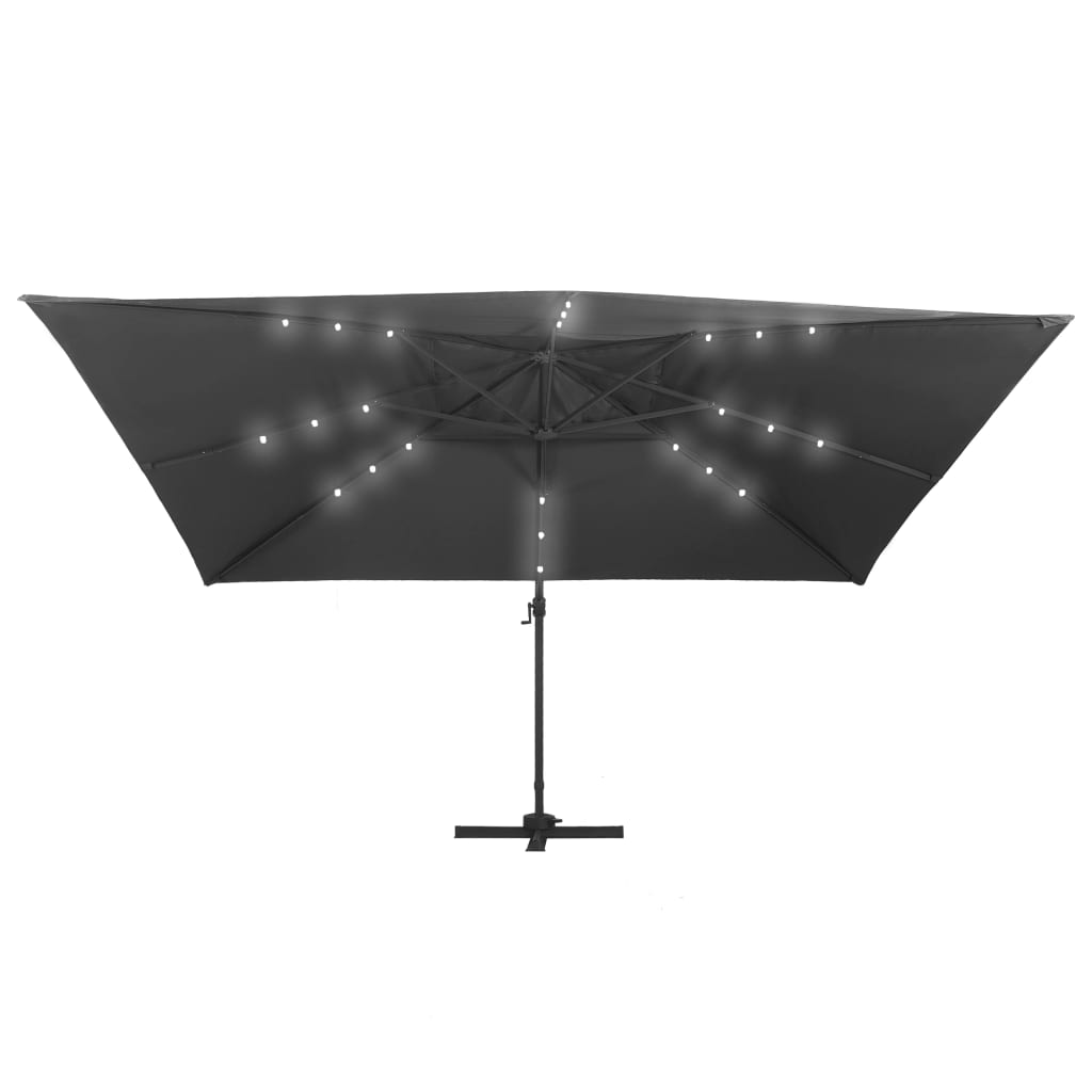 Cantilever Umbrella with LED Lights and Aluminium Pole 400x300 cm Anthracite- Outdoor Umbrellas & Sunshades - HomeShopIreland - Home Shop Ireland - Outdoor Umbrellas & Sunshades - Cantilever Umbrella with LED Lights and Aluminium Pole 400x300 cm Anthracite