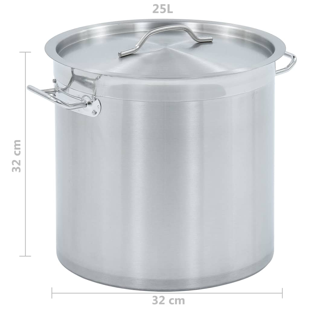 Stock Pot 25 L 32x32 cm Stainless Steel- Stock Pots - HomeShopIreland - Home Shop Ireland - Stock Pots - Stock Pot 25 L 32x32 cm Stainless Steel