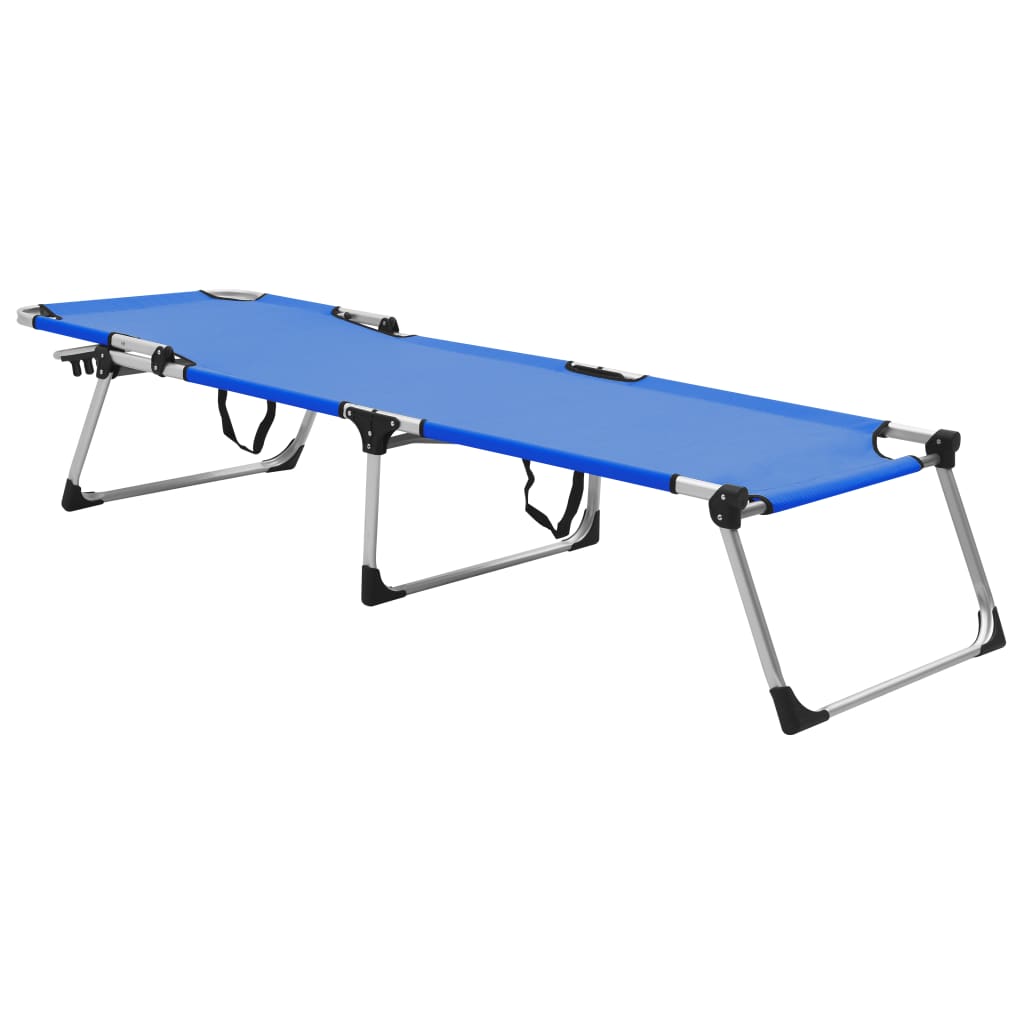 Extra High Folding Senior Sunbed Blue Aluminium- Sunloungers - HomeShopIreland - Home Shop Ireland - Sunloungers - Extra High Folding Senior Sunbed Blue Aluminium