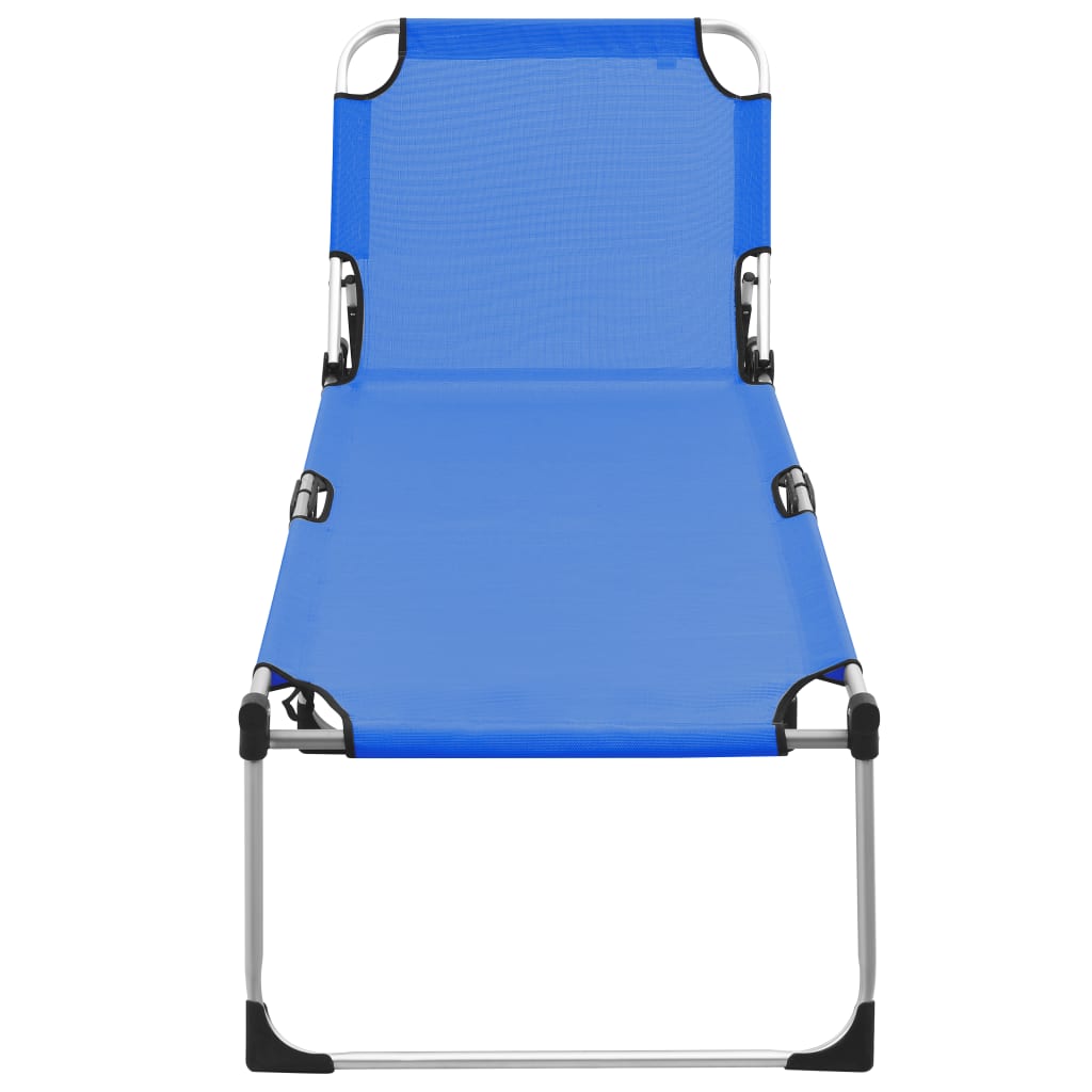 Extra High Folding Senior Sunbed Blue Aluminium- Sunloungers - HomeShopIreland - Home Shop Ireland - Sunloungers - Extra High Folding Senior Sunbed Blue Aluminium