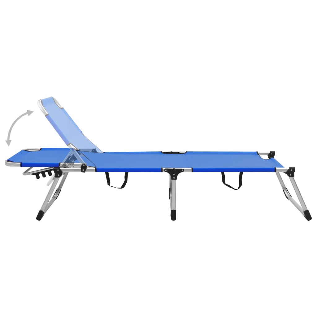 Extra High Folding Senior Sunbed Blue Aluminium- Sunloungers - HomeShopIreland - Home Shop Ireland - Sunloungers - Extra High Folding Senior Sunbed Blue Aluminium