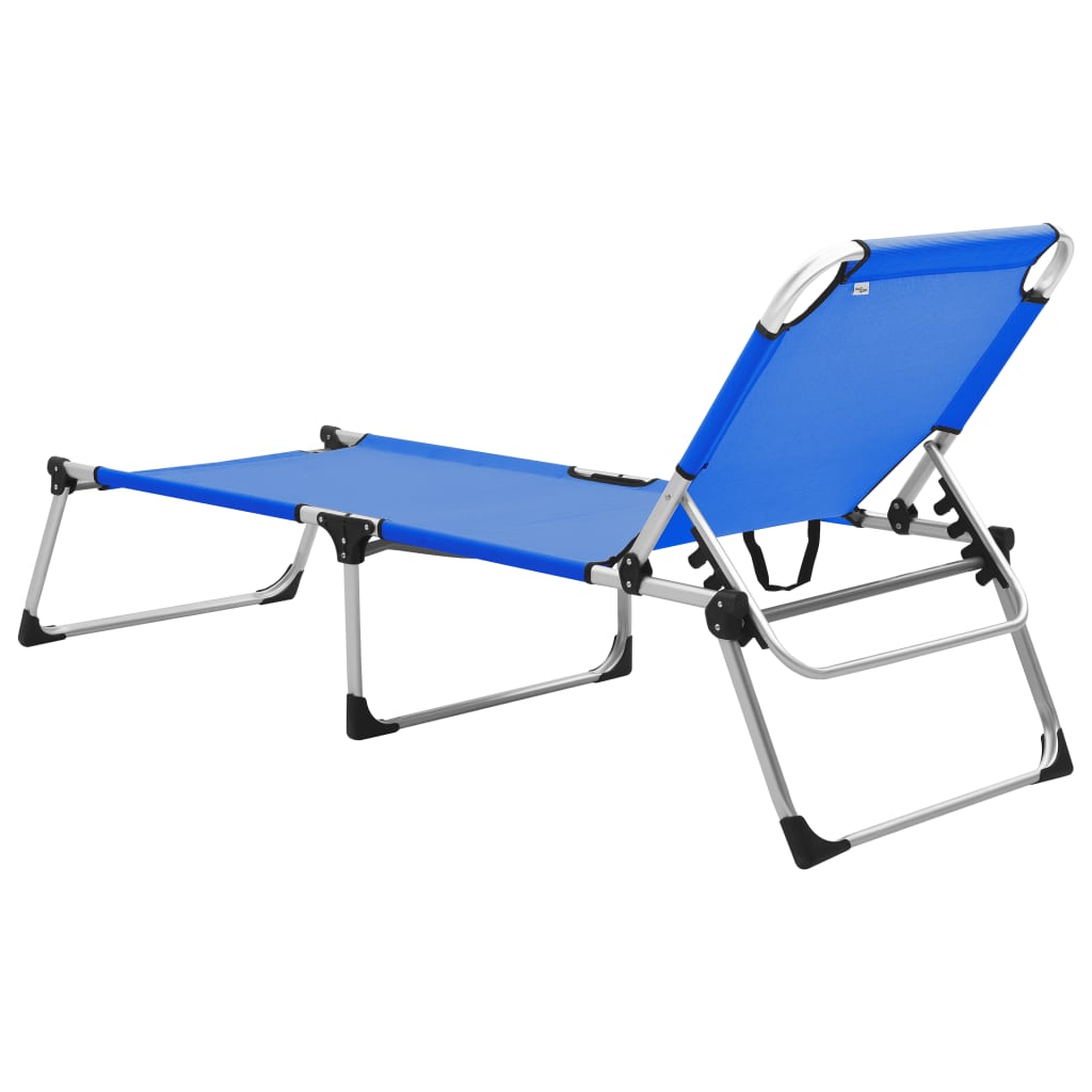 Extra High Folding Senior Sunbed Blue Aluminium- Sunloungers - HomeShopIreland - Home Shop Ireland - Sunloungers - Extra High Folding Senior Sunbed Blue Aluminium