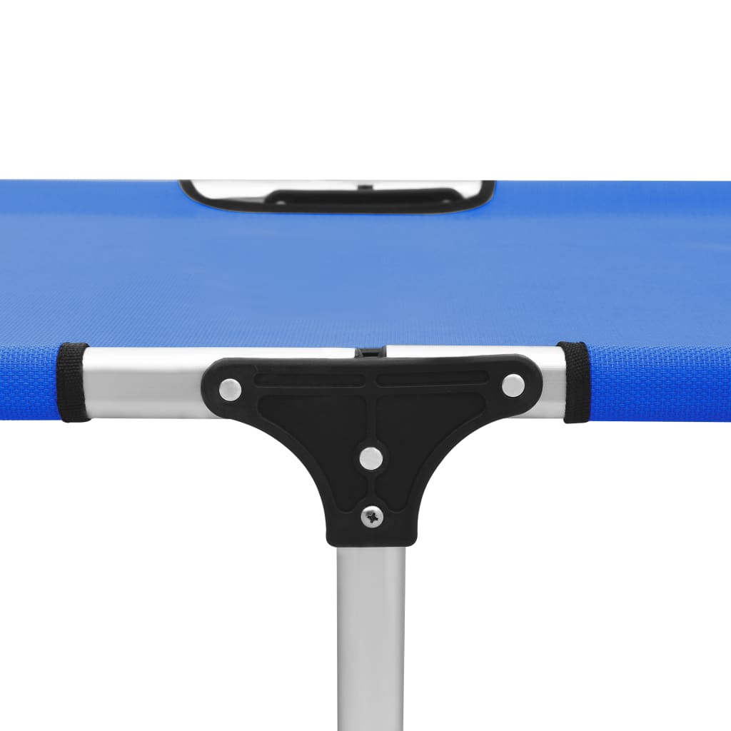 Extra High Folding Senior Sunbed Blue Aluminium- Sunloungers - HomeShopIreland - Home Shop Ireland - Sunloungers - Extra High Folding Senior Sunbed Blue Aluminium